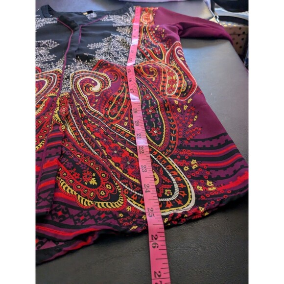 Dana Buchman Blouse Women's 4 Multi Paisley Print Career Top Corpcore Romantic - Picture 9 of 11